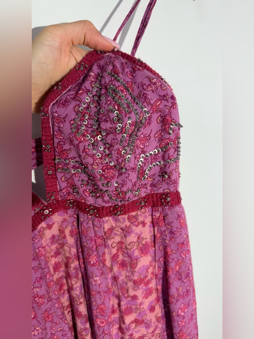 Free People Forever Time Dress Magenta Floral Slip Dress - Picture 12 of 12